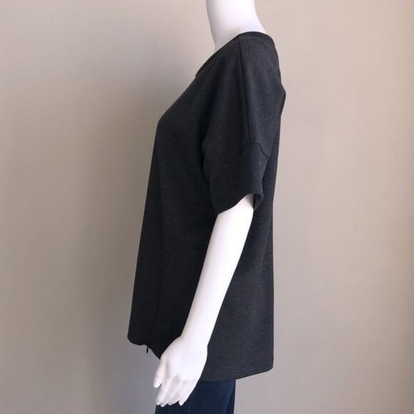 Banana Republic Oversized Boxy Top with Zipper Details in Gray - M - Picture 2 of 8